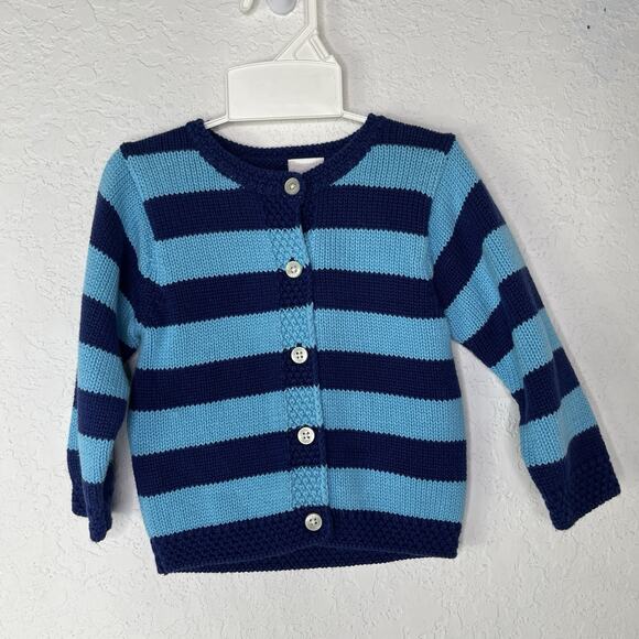 OshKosh Baby Blue Striped Sweater 12 Months, Fall, Winter, Cozy, Cotton Blend - Picture 1 of 7